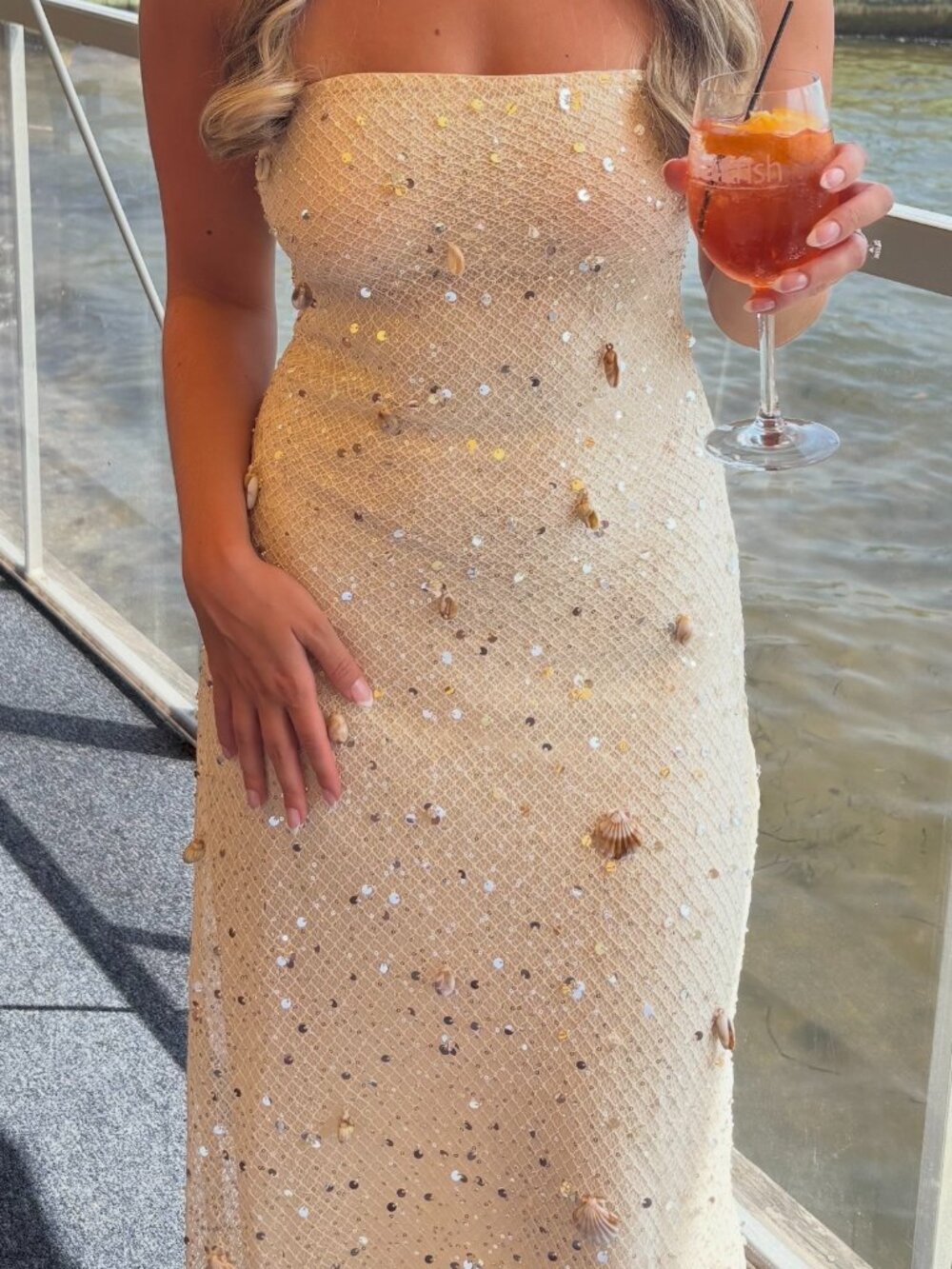 Orelli Shell Sequin Knit Maxi Dress